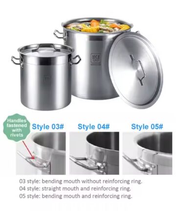 wholesale heavy duty professional industrial commercial catering restaurant large deep soup double bottom stainless stock pot